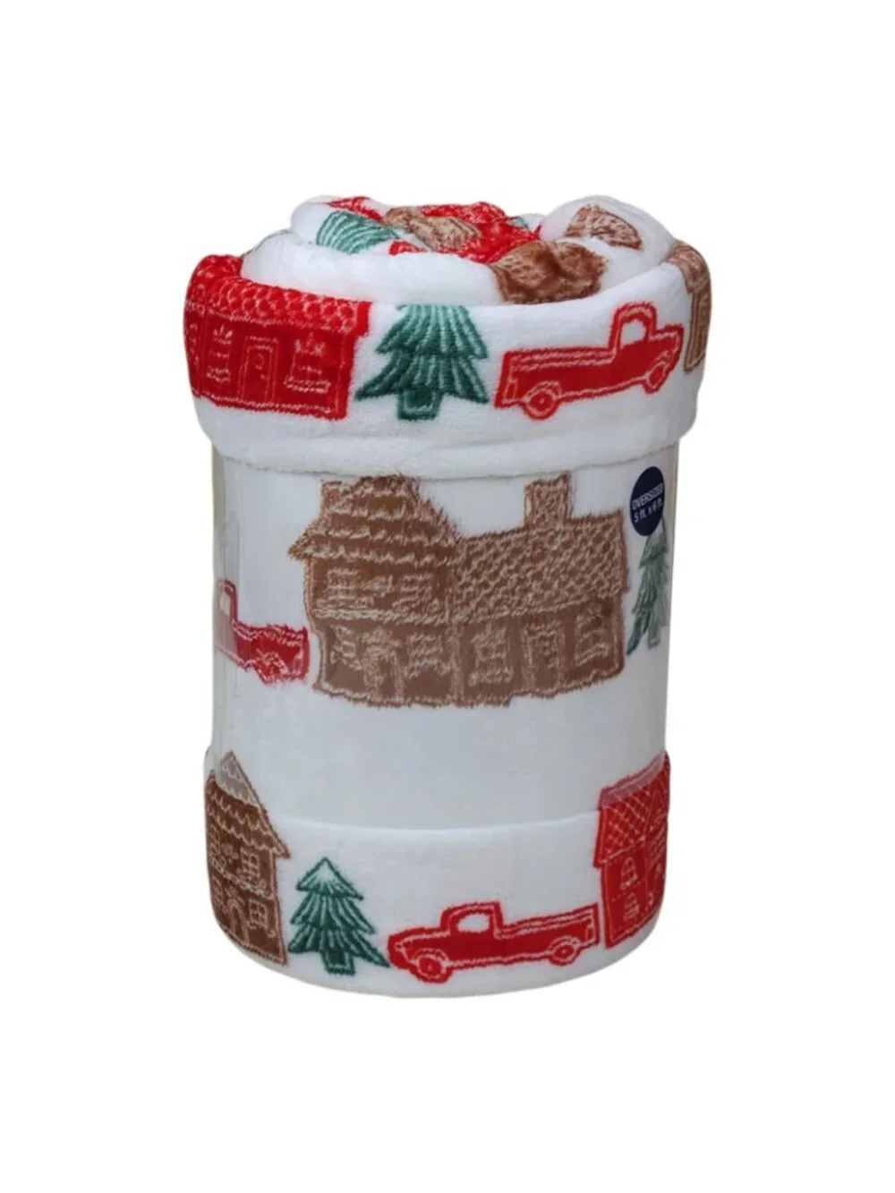 The Big One Oversized Plush Throw Blanket Holiday Design 5' x 6' Tawny Brown